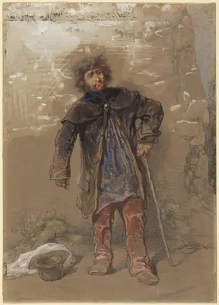 English Beggar, by Paul Gavarni, graphite, 1835