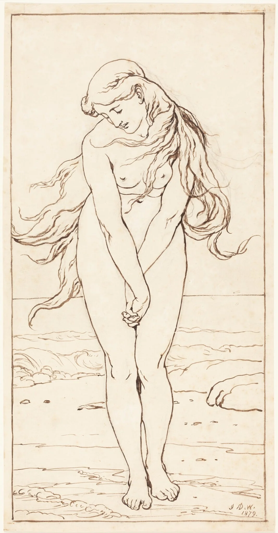 Standing Nude with Crossed Arms, detail