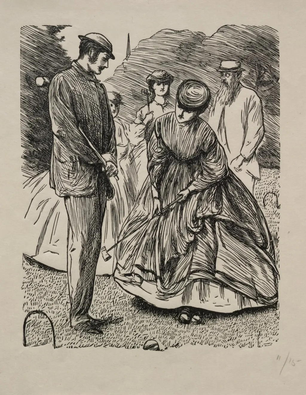 How Not to Play the Game, by George Louis Palmella Busson Du Maurier, 1865