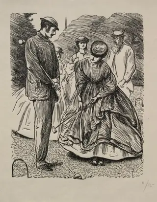 How Not to Play the Game, by George Louis Palmella Busson Du Maurier, 1865