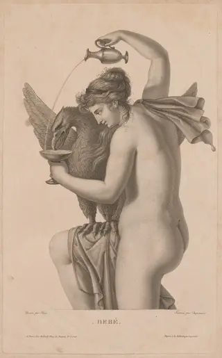 Hebé, by Alexandre Chaponnier, ink, 1800