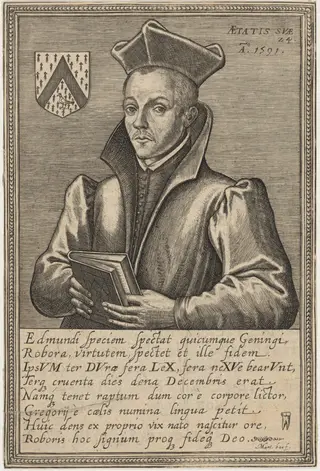 Edmund Geninges, Catholic Priest, by Martin Baes, ink, 1614