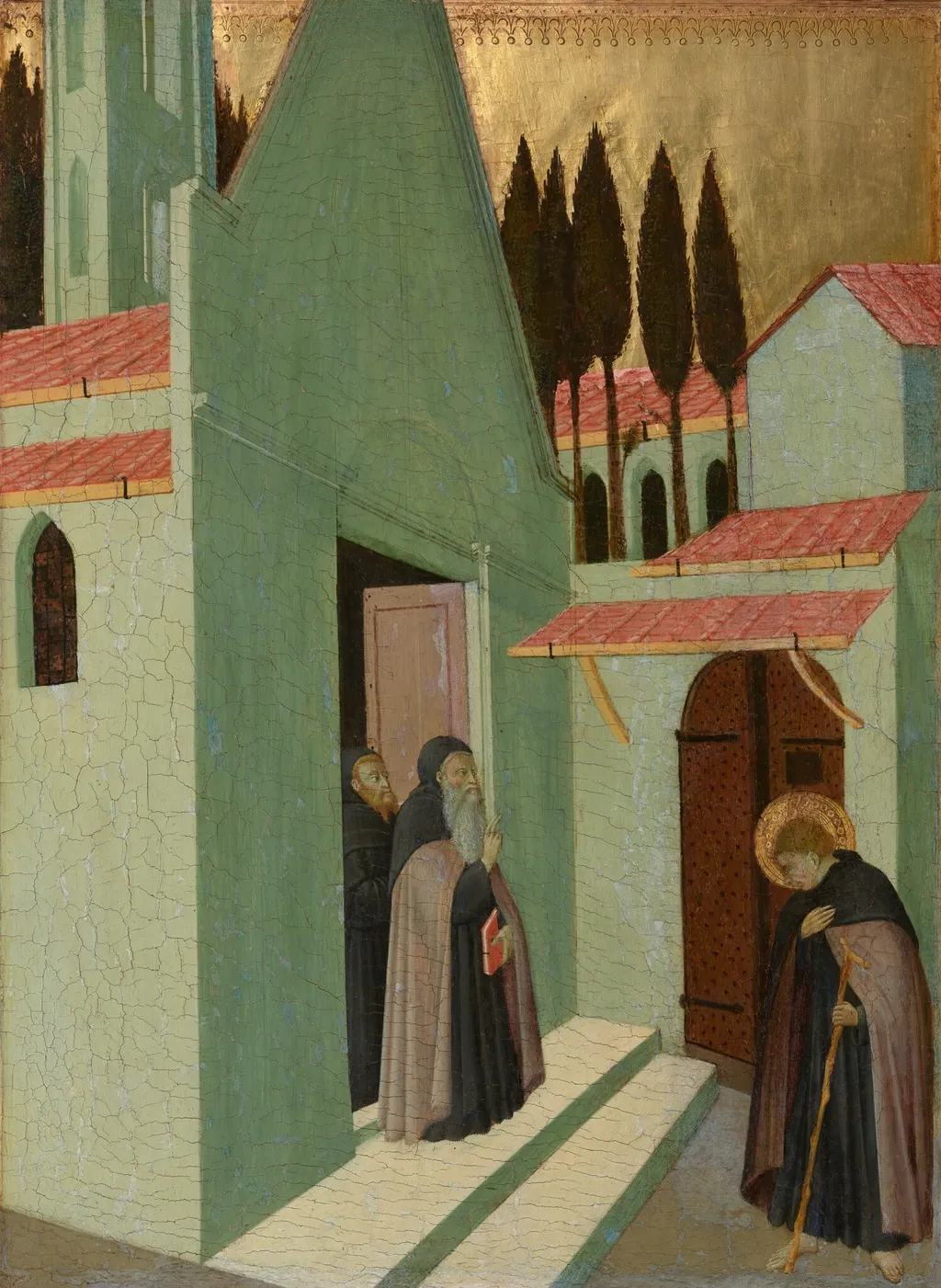 Saint Anthony Leaving His Monastery, by Master of the Osservanza, tempera, 1432