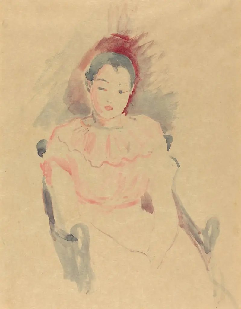 Girl Seated, by Berthe Morisot, watercolor, 1898