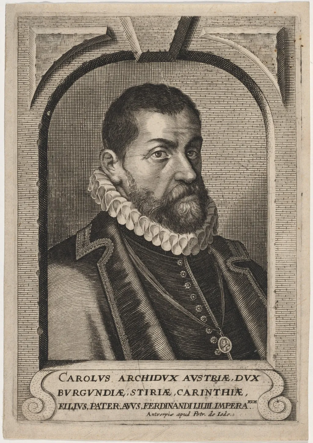 Charles, Archduke of Austria, by Pieter de Jode II, ink