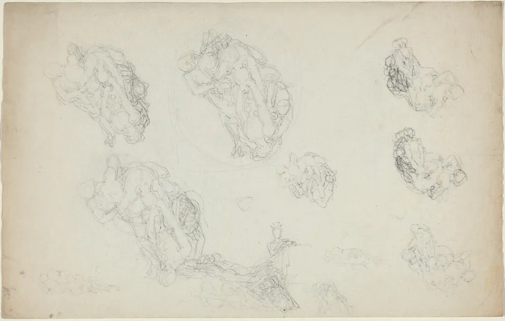 Sheet of Studies [recto and verso], by John Flaxman, graphite, 1790