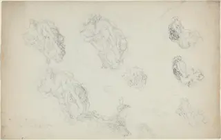 Sheet of Studies [recto and verso], by John Flaxman, graphite, 1790