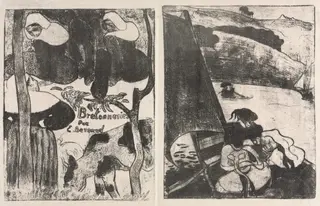 Les Bretonneries: Title Page (Page de Titre) and The Return from the Pilgrimage (Le Retour du Pardon), by Émile Bernard, 1889