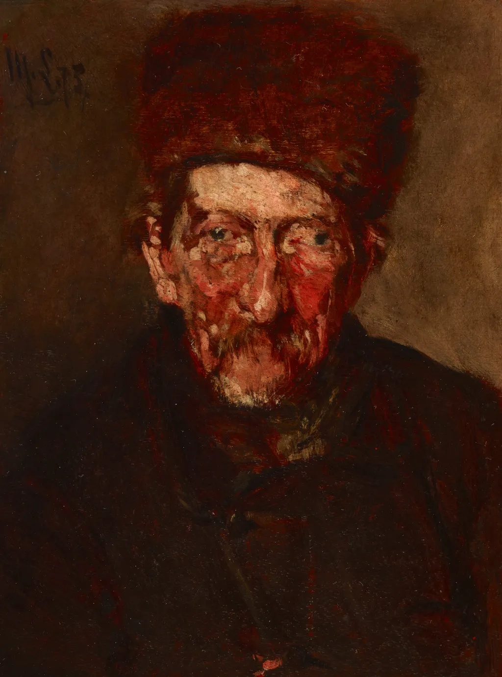 Study: Bust of a Man, by Max Liebermann, oil, 1875