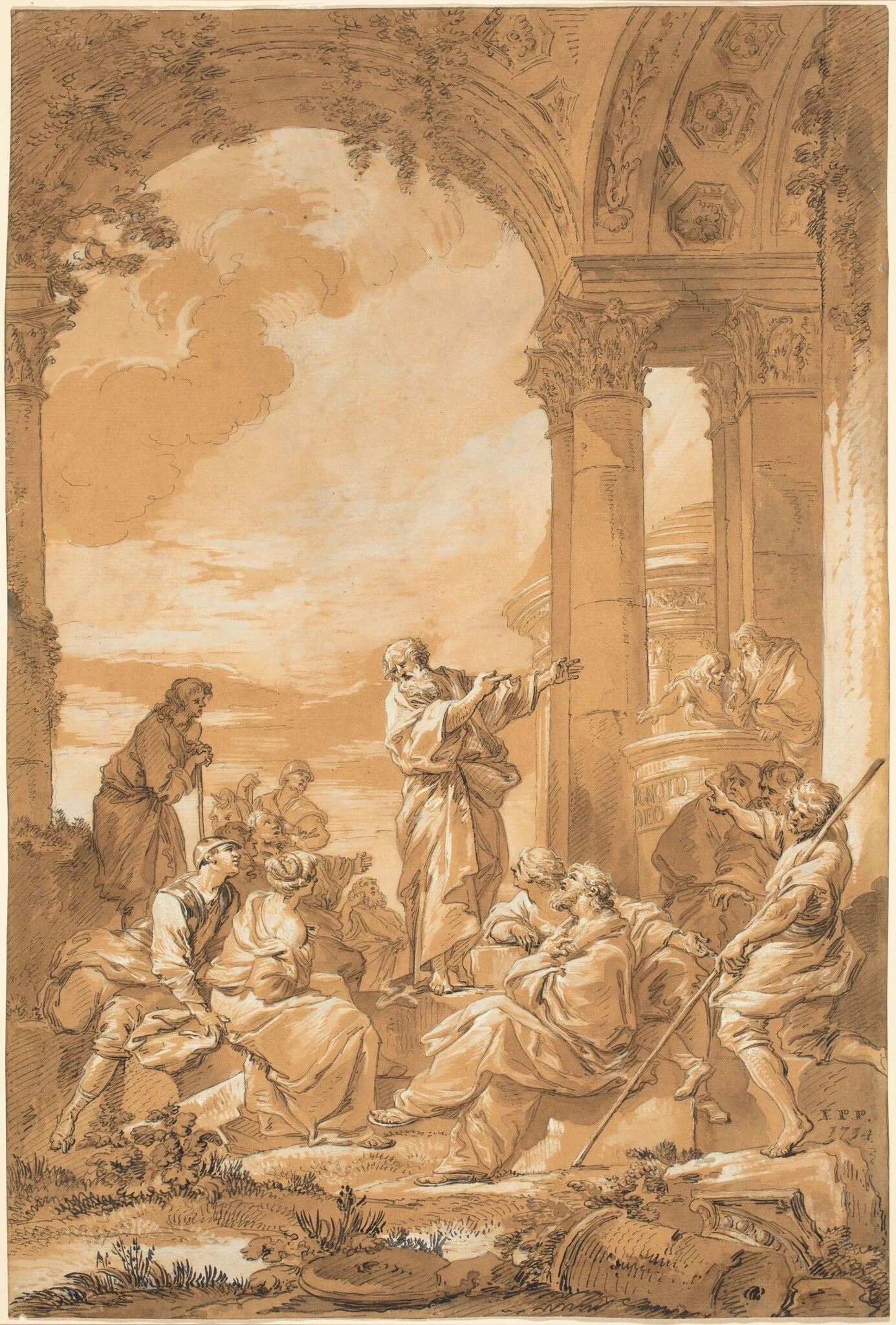 Saint Paul Preaching in Athens, detail