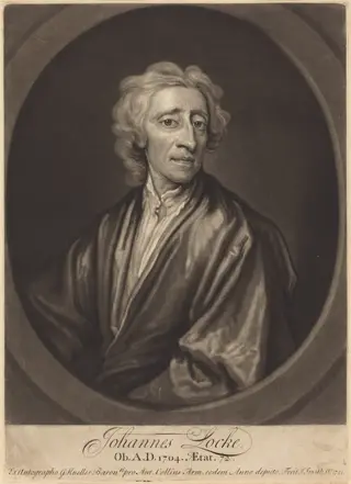 John Locke, by John Smith, ink, 1721