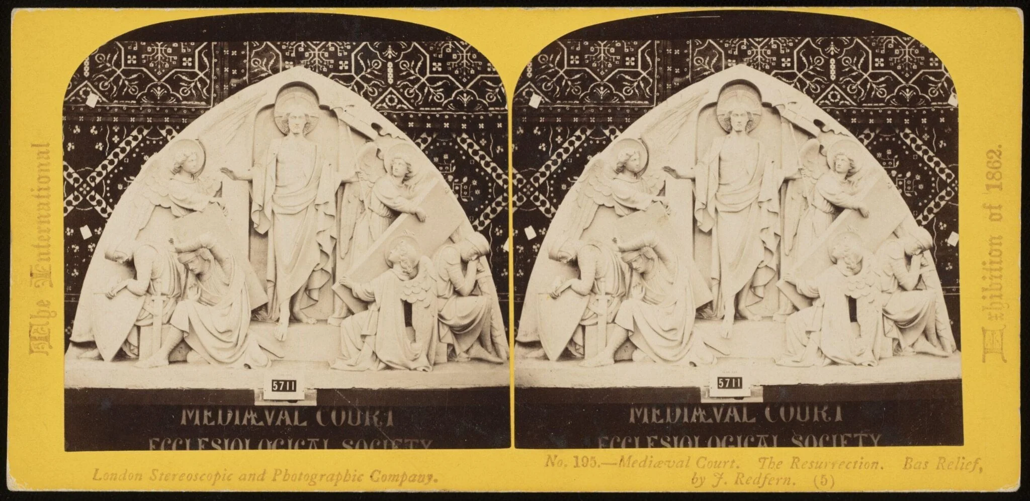 'The Resurrection', a bas-relief by J. Redfern, detail