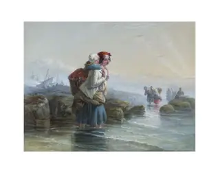 Shrimpers, by Joseph John Jenkins, watercolor, 1850