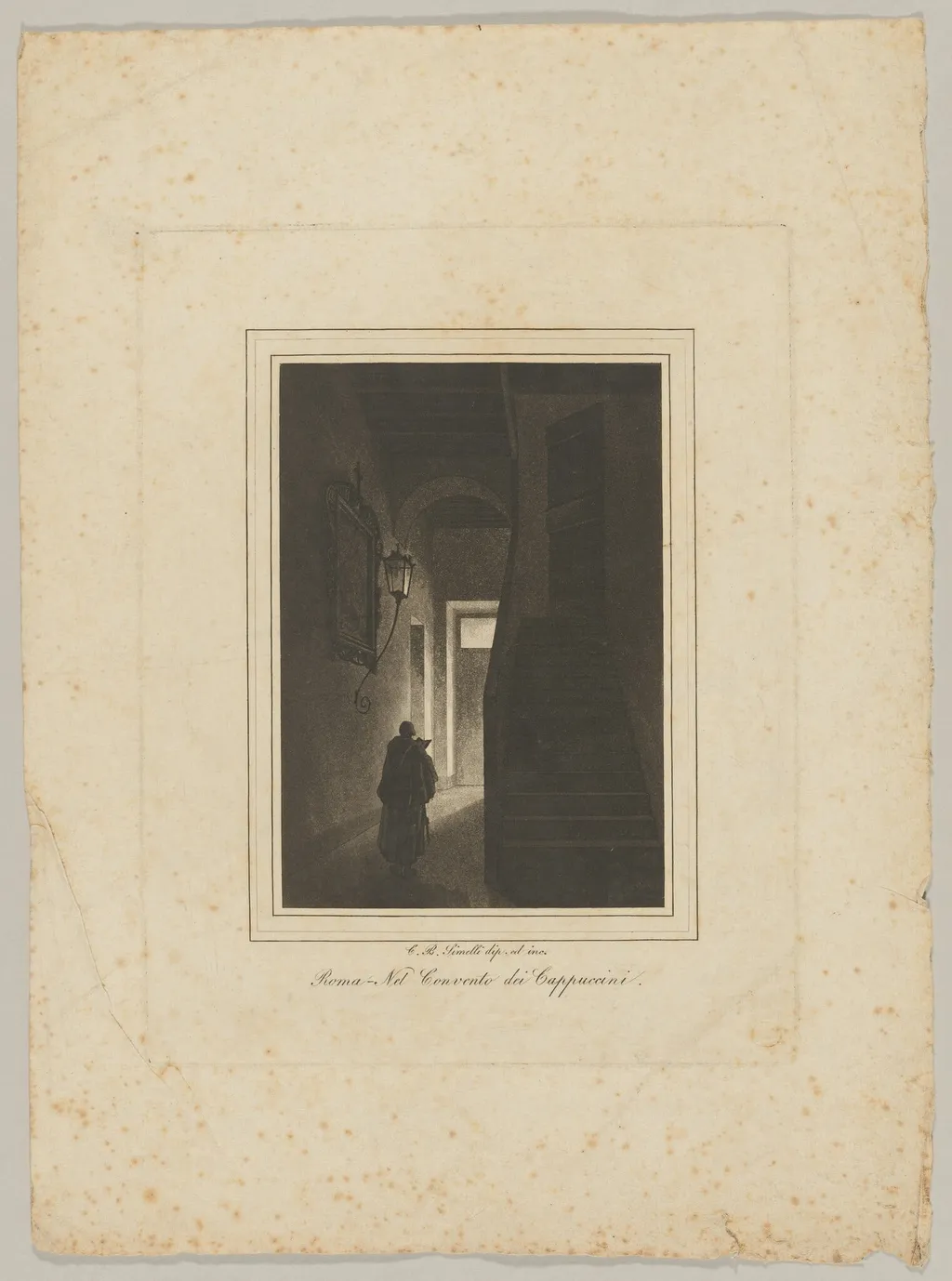 Nel Convento dei Cappuccini (In the Capuchin Convent), by Carlo Baldassare Simelli, ink, 1840