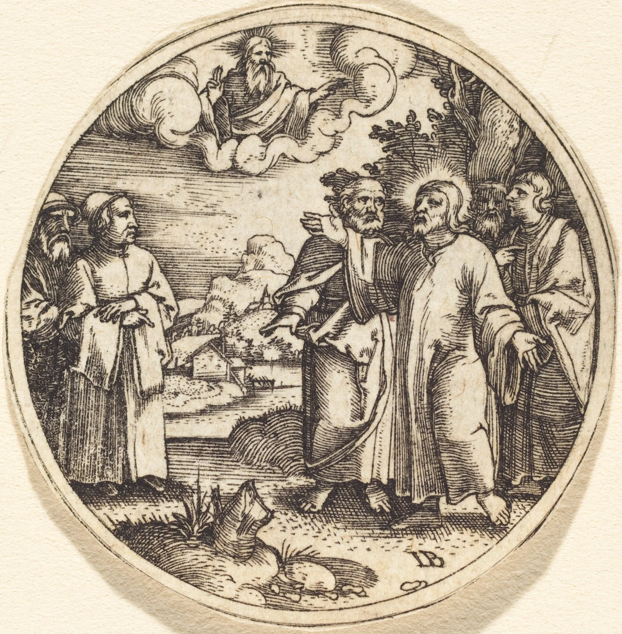 Christ with Three of His Apostles, detail