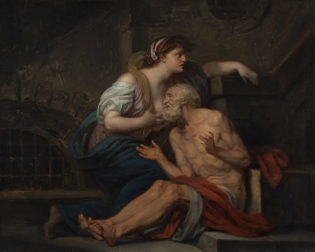 Cimon and Pero: "Roman Charity", by Jean-Baptiste Greuze, oil, 1767