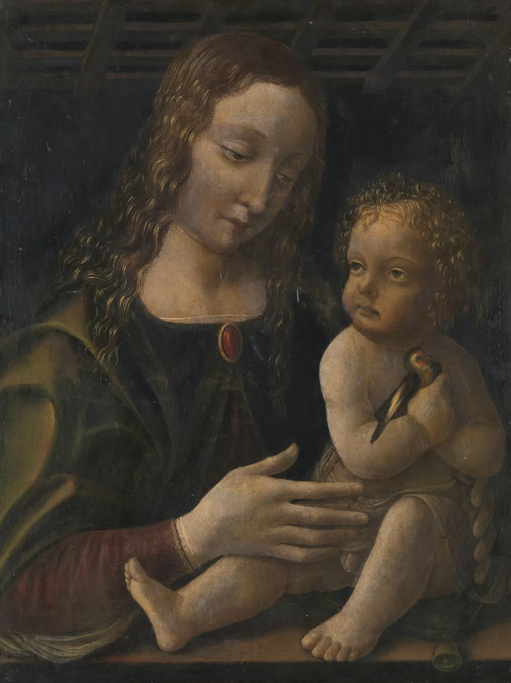 Virgin and Child, by Francesco Napoletano, oil, 1500