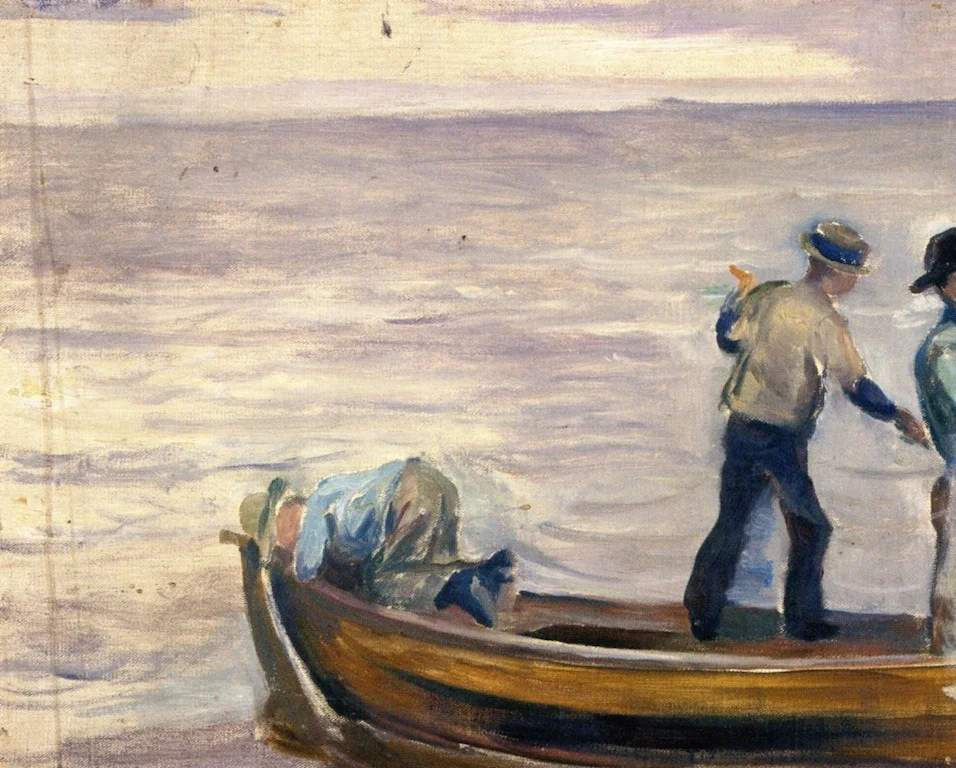 Boat with Three Boys, detail