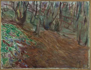 Elm Forest in Spring, by Edvard Munch, oil, 1923