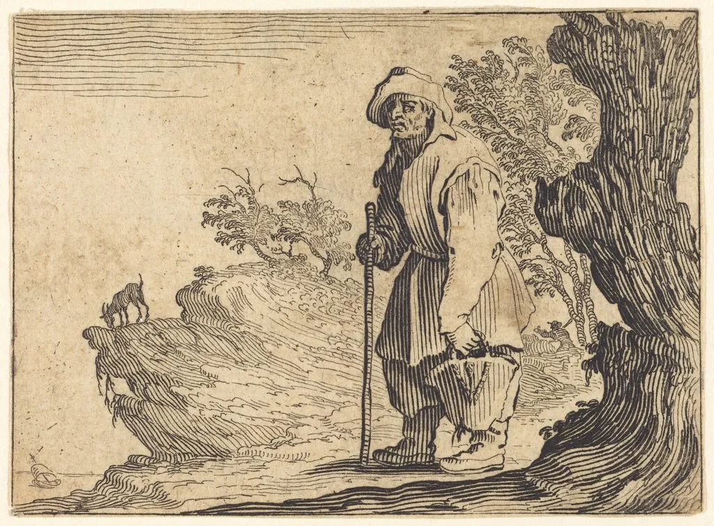 Peasant with Sack, by Jacques Callot, ink, 1622