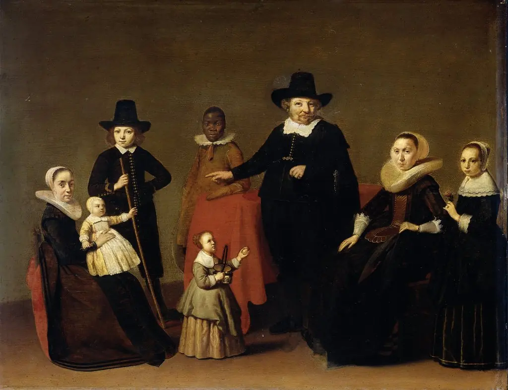 Family group with a black man, by Willem Cornelisz Duyster, oil, 1631