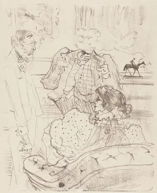 The Forfeit (La gage), by Henri de Toulouse-Lautrec, ink, 1897