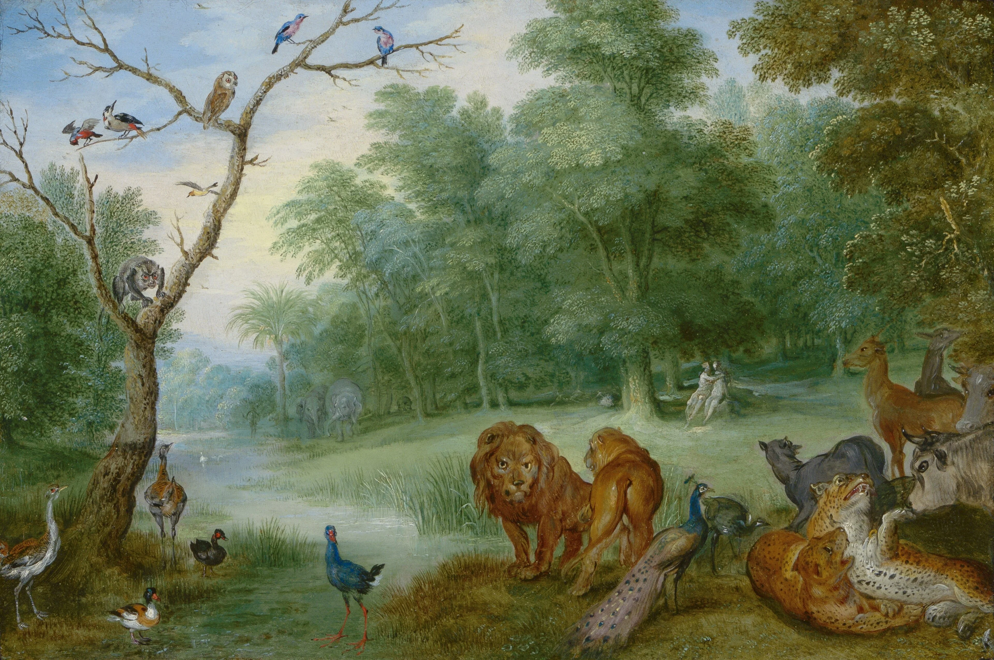 Paradise with the Fall of Adam and Eve, detail