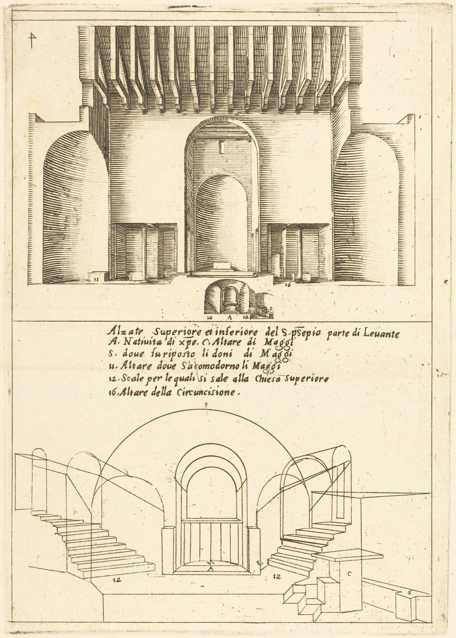 Elevation of the Church of the Holy Manger, detail