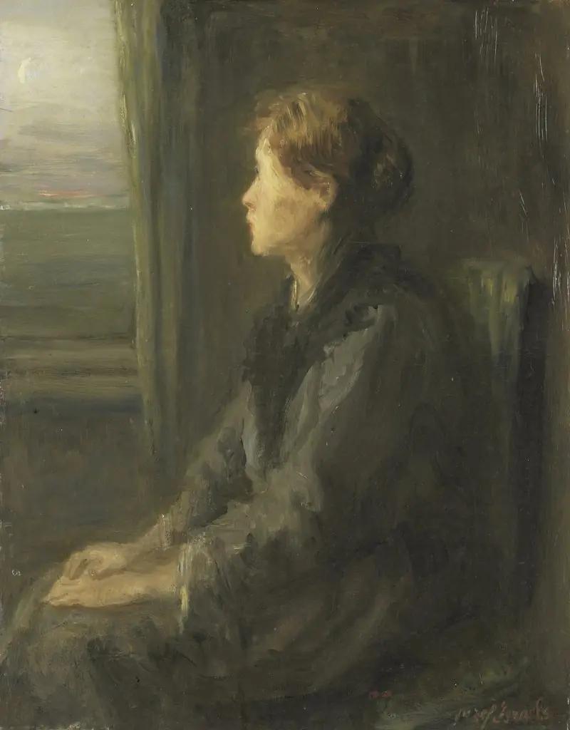 Woman at a Window, by Jozef Israëls, oil, 1898