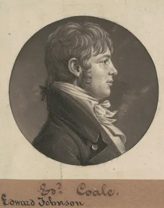 Edward Johnson Coale, by Charles B. J. Févret de Saint-Mémin, ink, 1804