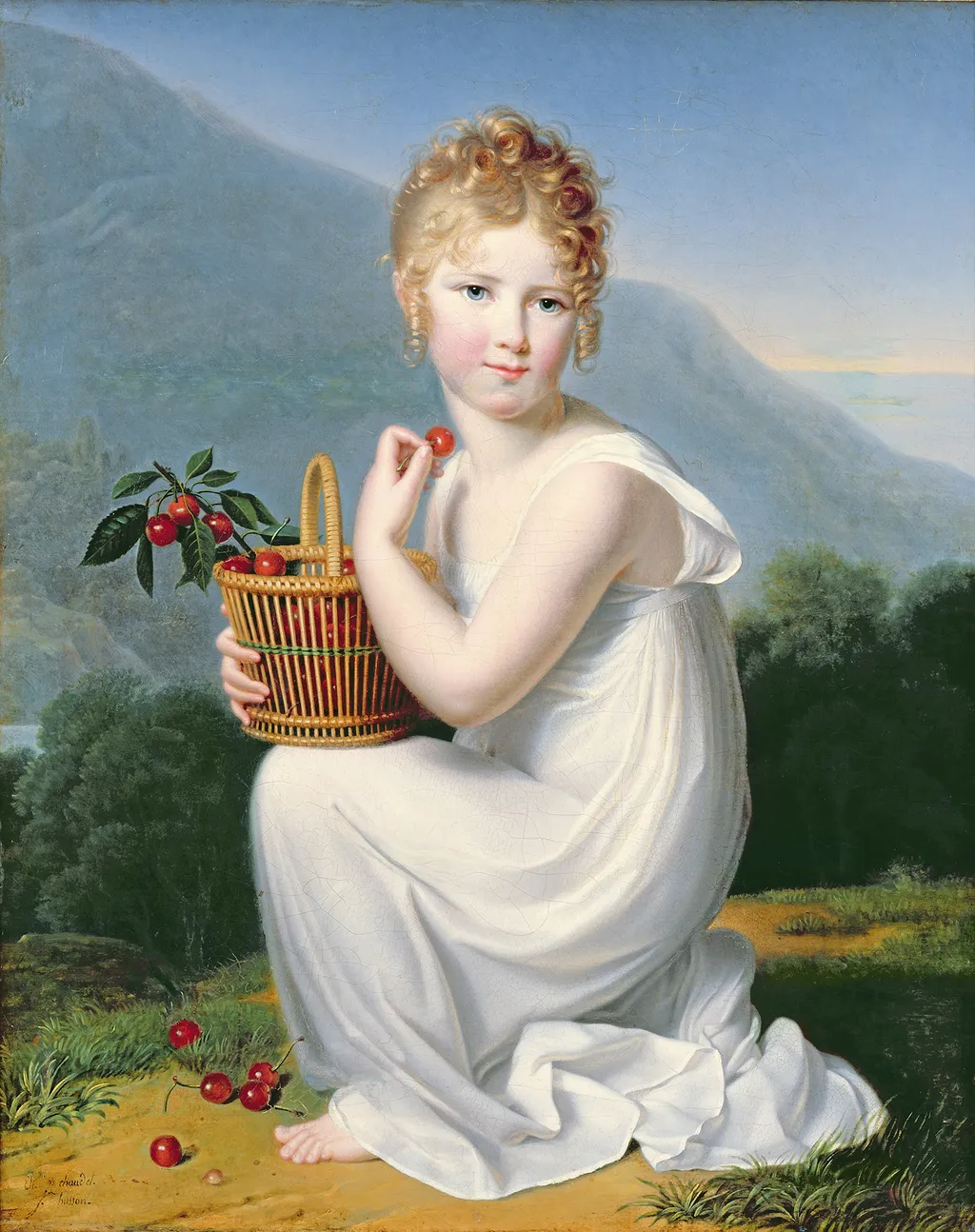 Young Girl Eating Cherries, by Jeanne-Élisabeth Chaudet, oil, 1817
