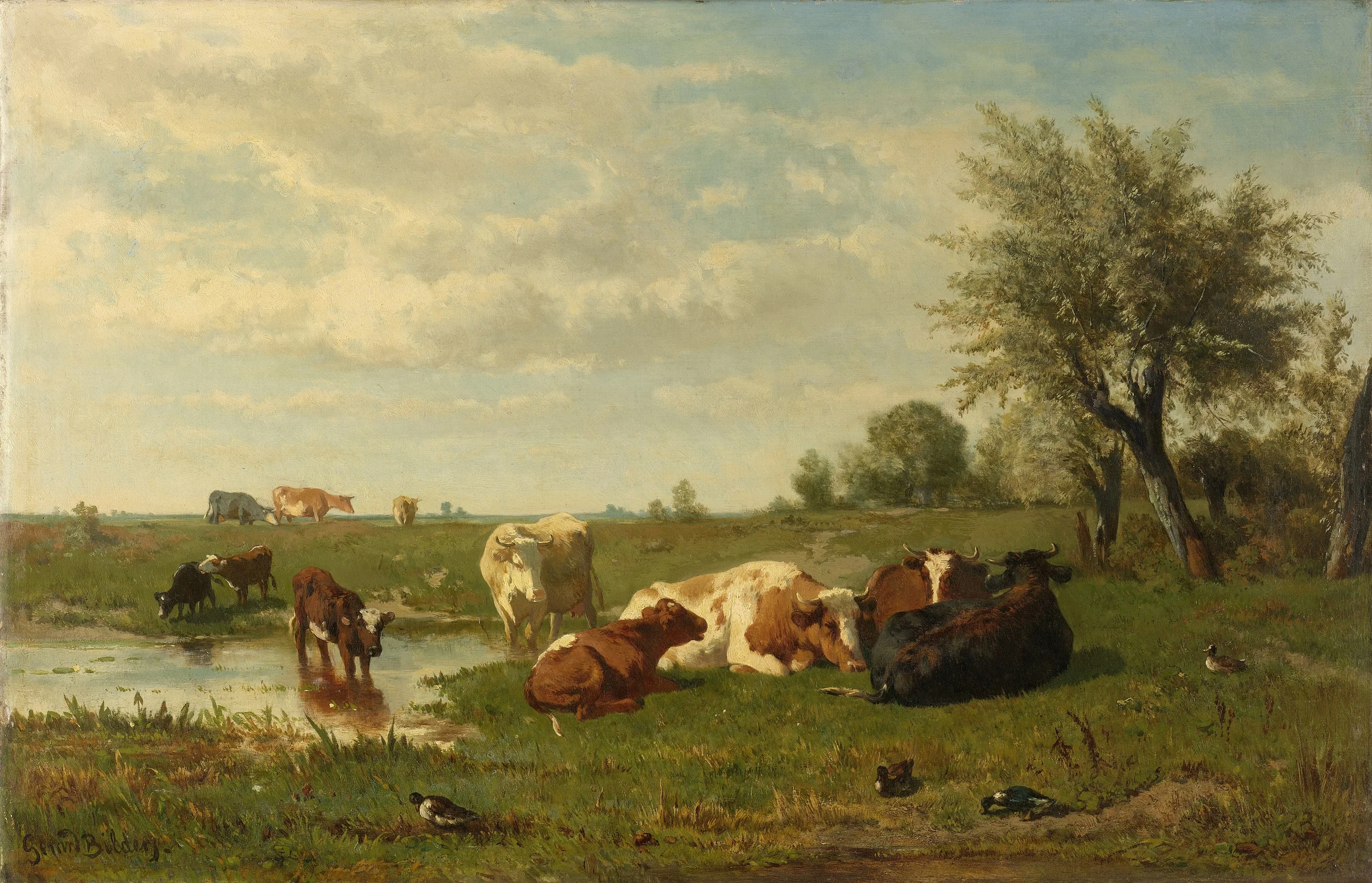 Cows in the meadow, detail