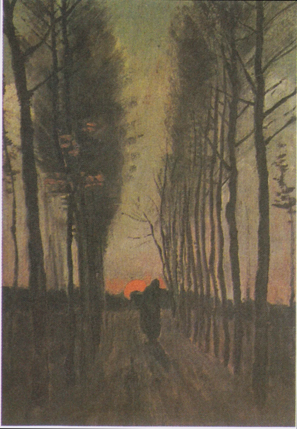 Avenue of Poplars at Sunset, by Vincent van Gogh, oil, 1884