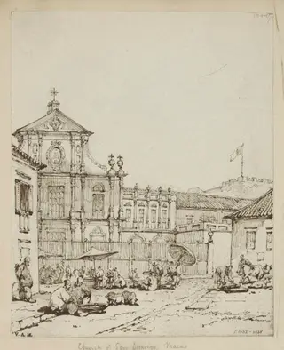 The church of S. Domingos, Macau, by George Chinnery, 19
