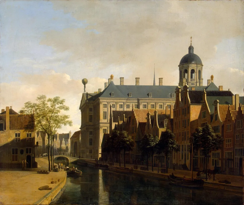 View of the Ratshuis in Amsterdam, by Gerrit Adriaenszoon Berckheyde, oil, 1670