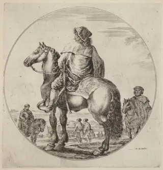 Hungarian Cavalier, by Stefano Della Bella, ink, 1637