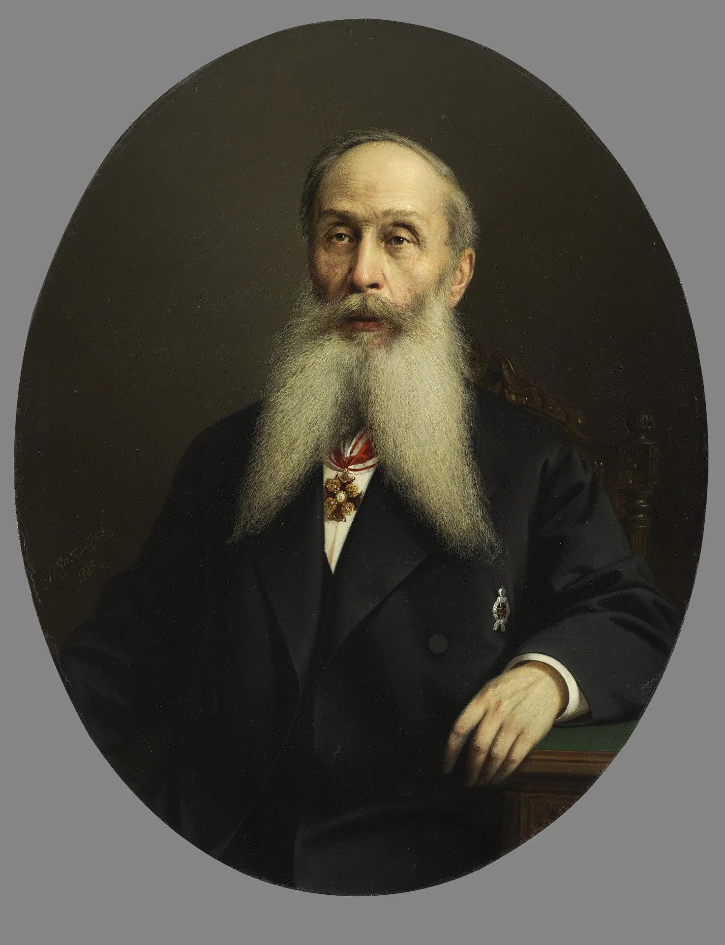 Portrait of V.A.Chernokhvostov, detail