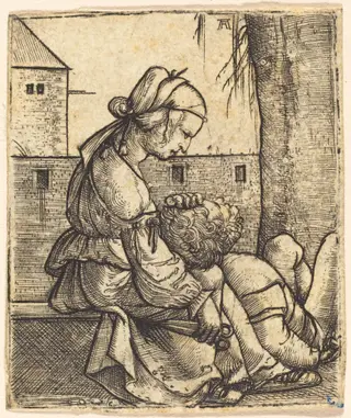 Samson and Delilah, by Albrecht Altdorfer, ink, 1522
