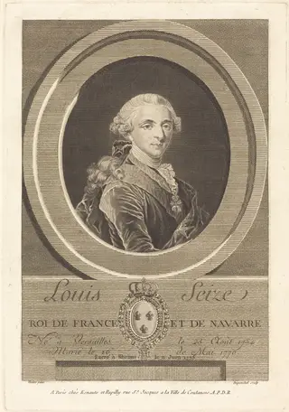 Louis XVI, King of France, by Charles-Eugene Duponchel, ink, 1764