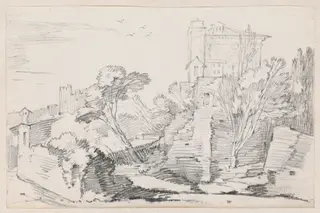 Casino Farnese on the Palatine Hill, Rome, by Joseph-Marie Vien, graphite, 1747