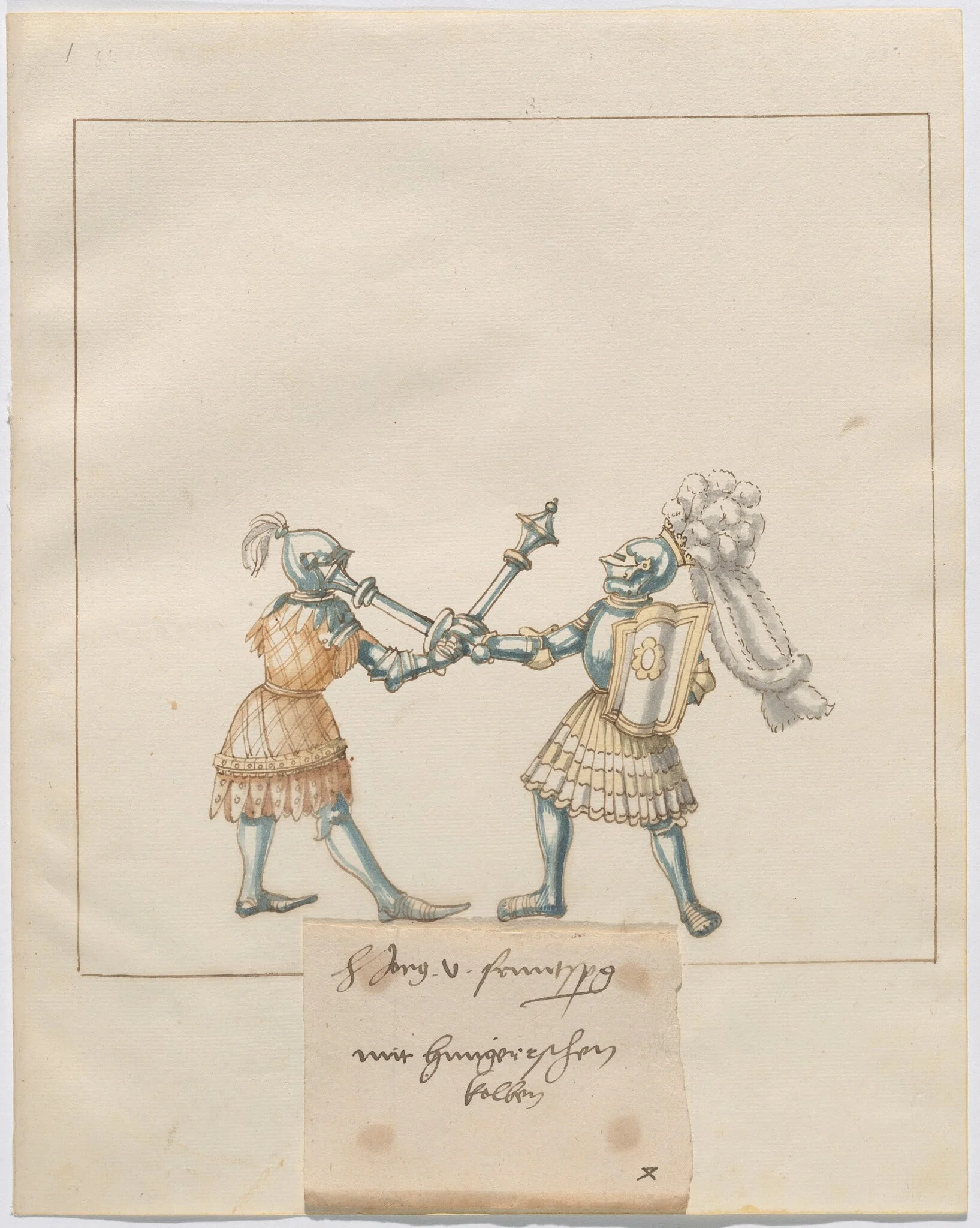 Foot Combat with Maces and Tartsche Shields, detail