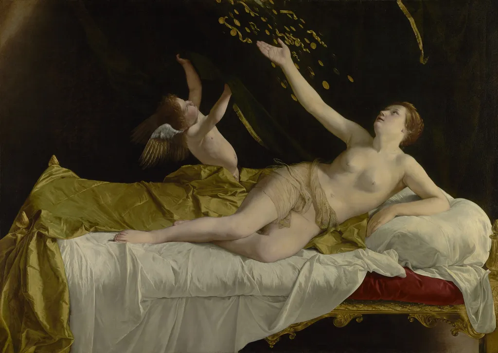 Danaë, by Orazio Gentileschi, oil, 1623