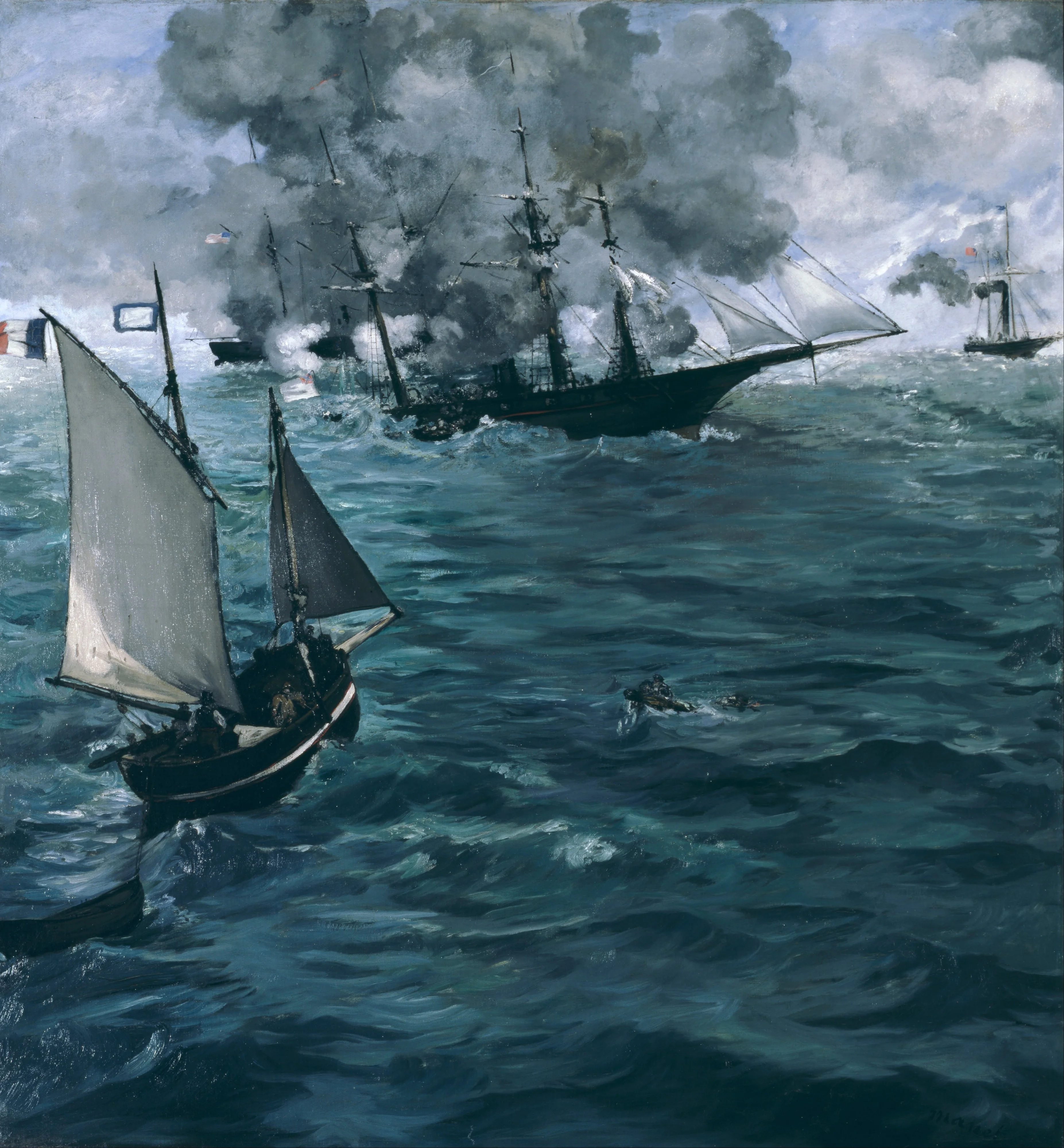 The Battle of the Kearsarge and the Alabama, detail