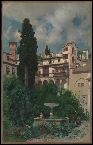 A Spanish Garden, by Martín Rico, oil, 1890