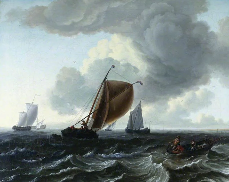 Fishing Boats: A Roughish Sea, detail