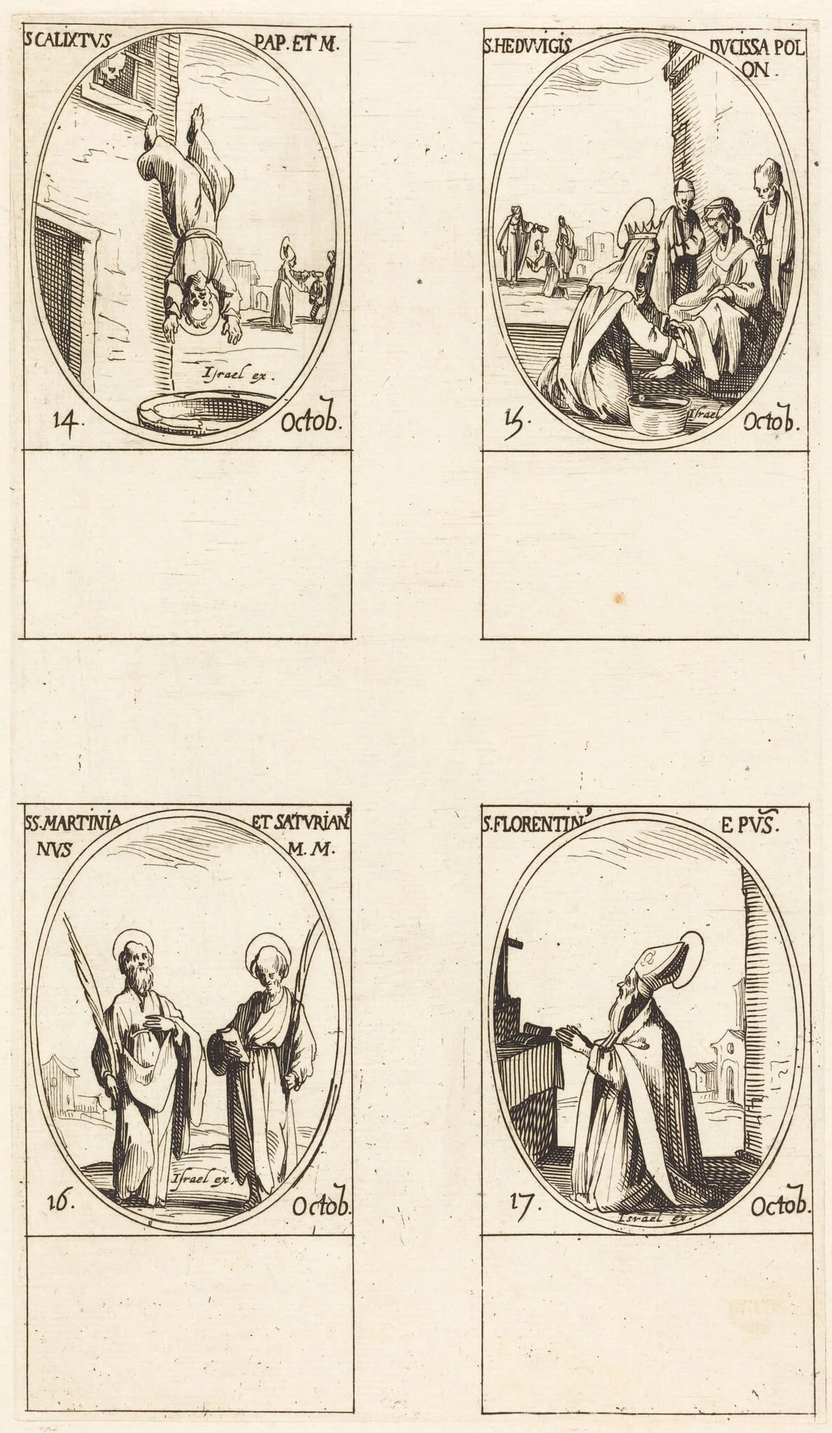 St. Calixtus; St. Hedwiges; Sts. Martinian and Saturian; St. Florentinus, detail