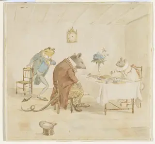A Frog he would a-wooing go, by Caldecott, watercolor, 1883