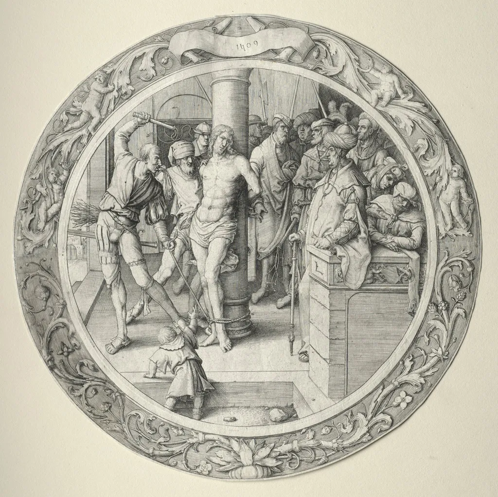 The Round Passion: The Flagellation, by Lucas van Leyden, 1509