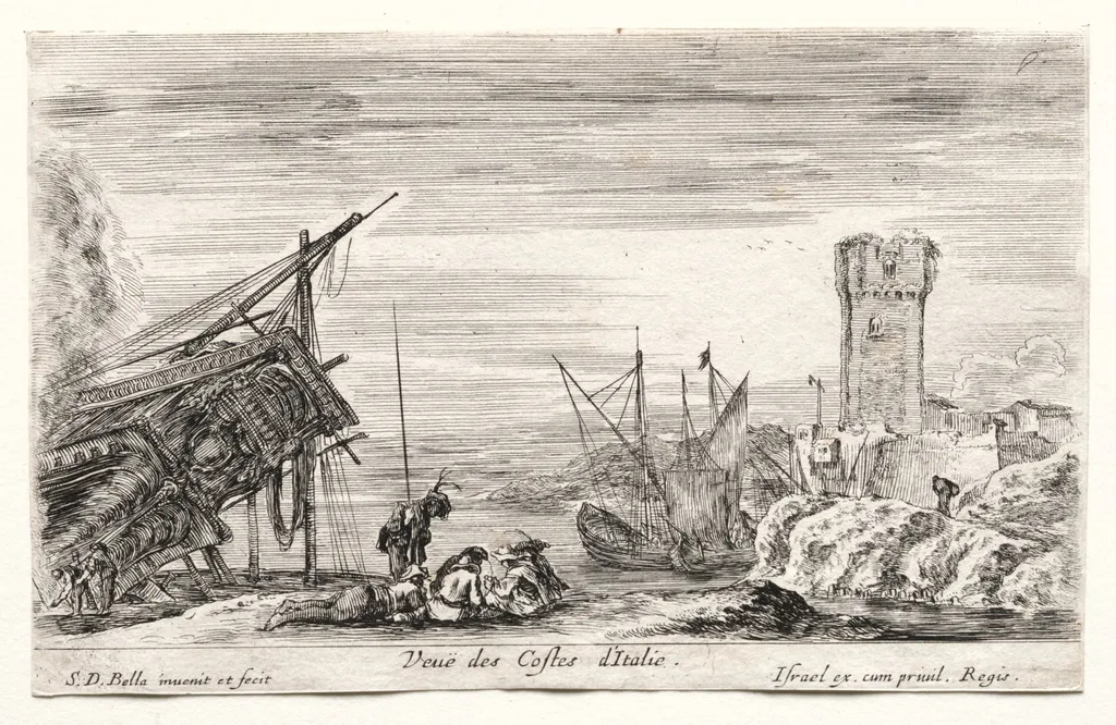 Views of Sea Ports: View of the Italian Coast, by Israel Henriet, 1647