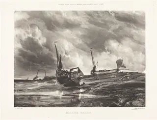 Marée Basse (Low Tide), by Eugène Isabey, ink, 1831